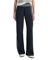 Vince Mid Rise Placed Stripe Pull-On Pant - Coastal/ Pale Canyon
