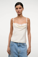 Staud Evangeline Silk Top - Ivory
