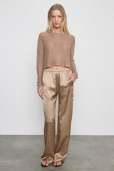 Enza Costa Satin Everywhere Pant - Beige