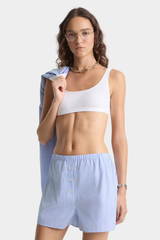 Sporty & Rich SRC Mini Boxer - Blue Striped White