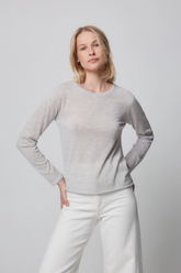 Majestic Filatures Cashmere L/S Crewneck - Brume Chine