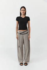 St. Agni Fine Band Balloon Pants - Pebble Melange