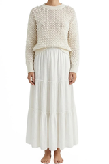 Le Superbe Beaded Solar Pullover - White