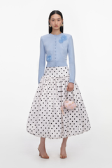 Self-Portrait Blue Flower Knit Cardigan - Blue