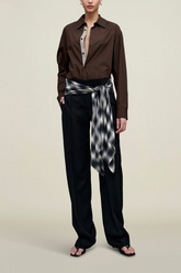 Kallmeyer Ulla Tie Trouser With Plaid - Black/ Ivory Blue Plaid