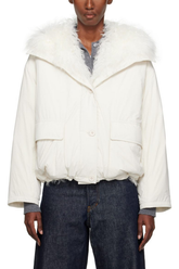 Yves Salomon Hood Down Jacket - White