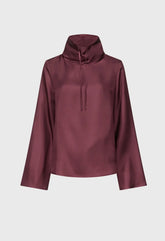 Loulou de Saison Cyna Stand Collar Blouse - Prune