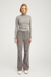 SPRWMN Suede Straight Leg Pants - Castle Grey