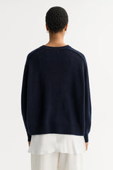 Soft Goat Boyfriend Crewneck - Navy