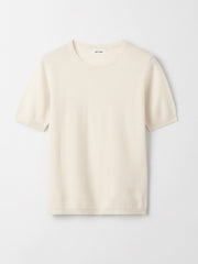 Soft Goat Short Sleeve Crewneck - Feather White