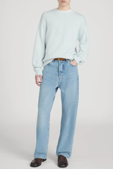 Frame Men's Cotton Silk Crewneck Sweater - Pale Blue