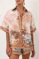Zimmermann Mahon Shirt - Island Map Blue