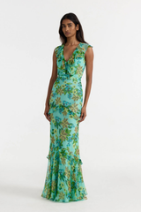 Saloni Rita Dress - Fiori Mint