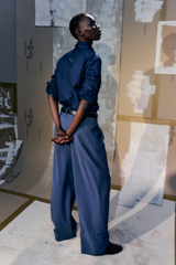Tibi Tropical Wool Stella Pant - Blue Fog
