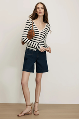 Veronica Beard Awnin Cardigan - Dove/ Navy