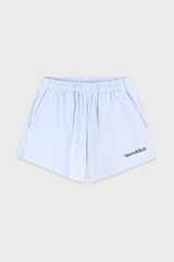 Sporty & Rich Serif Logo Embroidered Disco Short - Ciel