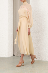 Zimmermann Valiant Sash Midi Skirt - Cream
