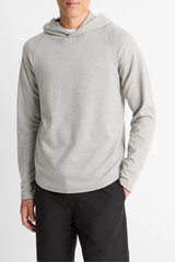 Vince Men's Broken Twill Pullover Hoodie - Grey/ Off White