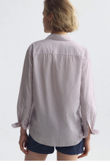 Nili Lotan Raphael Classic Shirt - Red/ Blue Stripe