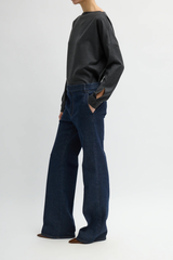 Tibi Indigo Denim Pat Trouser Jean - Dark Denim