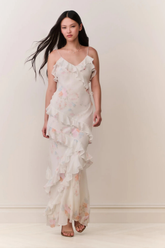 LoveShackFancy Rialto Ruffle Maxi Dress - Candied Sugar