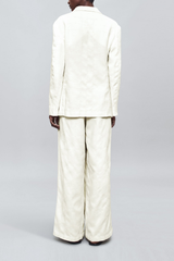 Kallmeyer Wesley Drawstring Pant in Boucle Grid - Natural