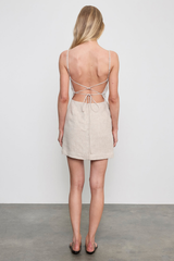 Enza Costa Linen Apron Mini Dress - Jute Heather