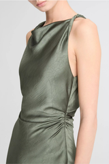 Vince Twist Shoulder Cowlneck Dress - Pine Grove