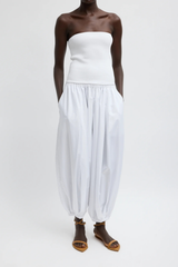 Tibi Ribbed Sweater Tube Top - White