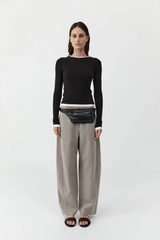 St. Agni Fine Band Balloon Pants - Pebble Melange