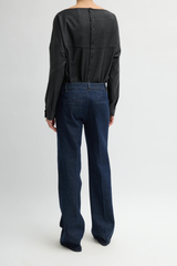 Tibi Indigo Denim Pat Trouser Jean - Dark Denim