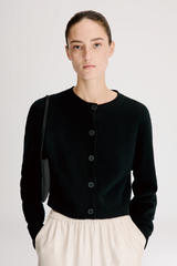 Loulou de Saison Heike Cropped Cardigan - Black
