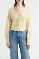 LoveShackFancy Lawrence Cardigan - Light Lemon