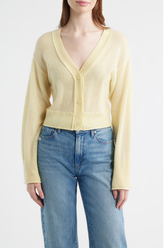 LoveShackFancy Lawrence Cardigan - Light Lemon
