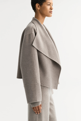Soft Goat Short Coat - Greige