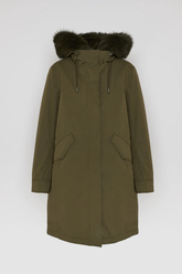 Yves Salomon Long Iconic Parka - Dark Khaki
