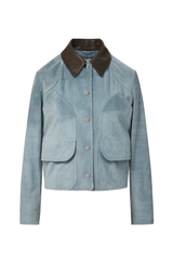 Veronica Beard Walters Cropped Barn Jacket - Blue Steel
