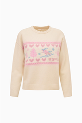 LoveShackFancy Francie Wool Jacquard Pullover - Apres Ivory