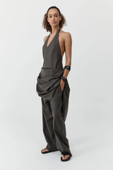 St. Agni Wool Everyday Pants - Mulch