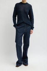 Tibi Indigo Denim Pat Trouser Jean - Dark Denim