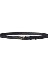 Nili Lotan Jane Belt - Black W/ Shiny Brass Buckle