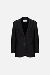 Harris Wharf Travel Blazer with Shoulder Pads Crinkle - Black