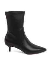 Veronica Beard Lisa Stretch Kitten-Heel Bootie - Black Leather