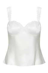 L'AGENCE Soleia Lace Strap Cup Camisole - Ivory