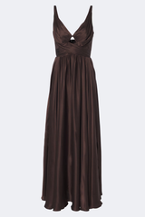 Zimmermann Draped Maxi Dress - Bitter Chocolate