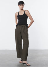 Enza Costa Linen Knit Strappy Tank - Black
