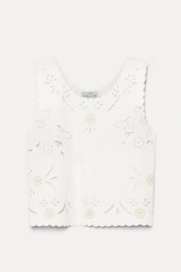 Forte Forte Poplin Top With “Lace And Glass” Embroidery - Crystal