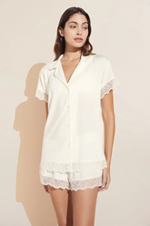 Eberjey Malou Lace Short PJ Set - Ivory