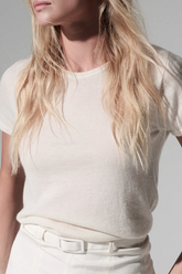 Majestic Filatures Cashmere Short Sleeve Crewneck - Milk