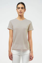 Majestic Filatures Cashmere Short Sleeve Crewneck - Brume Chine